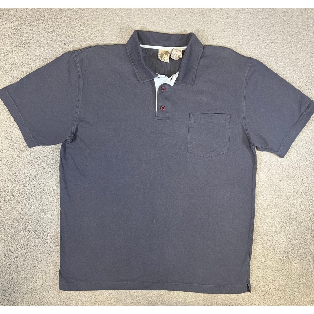 VTG Ocean Pacific OP Shirt Men's Size M Charcoal Gray Polo Pocket Surf Skate 90s